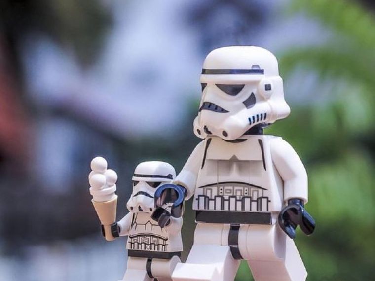 Lego Storm Trooper as a new parent